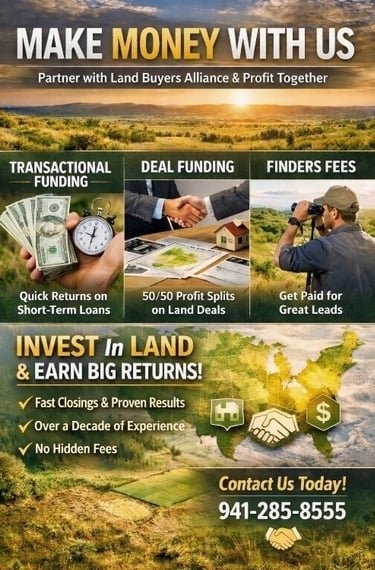 Make money with Land Buyers Alliance — funding and partnership opportunities
