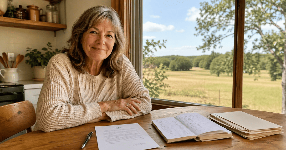 Landowner reviewing owner financing documents — Land Buyers Alliance